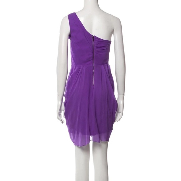 ALICE + OLIVIA Silk one shoulder purple Dress size small - Picture 2 of 15